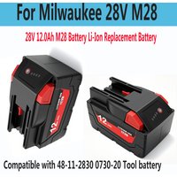 28V 12.0Ah M28 battery replacement Battery For Milwaukee Tool battery Works with ALL Milwaukee M28 and V28 cordless power tools