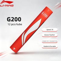 Li-Ning Unisex G200 12 pieces Badminton Stable Durable Speed 76 LiNing Goose Feathers Shuttlecocks AYQR014