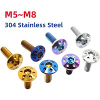 M5 M6 M8 304 Stainless Steel Hex Socket Flat Head Screws Bolts For Bike Motorcycle Titanium Blue Gold