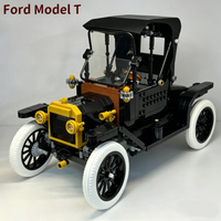 2026 Hot Toys 1060pcs Convertible Retro Vintage Car Ford T Model Car Building Block Puzzle Model Toy For Birthday Ornament Gifts image 3