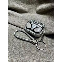 Silver Spiderman Plating Shockproof TPU Earphone Cover For Airpods Pro 2 Case/Airpods 1/2/3/4 Case With Lanyard Keychain Funda