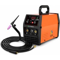 HITBOX 200A MIG-Schweißgerät mit 17V TIG-Brenner 220V HBM1200 3-in-1 Halbautomatisches Schweißgerät Stick/ARC/MMA Gasloses MIG Lift TIG Inverter-Schweißgerät für 2lb 0,8/1,0mm Flussmittel-Draht