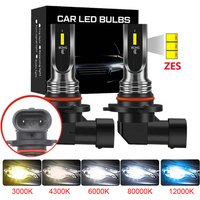 2Pcs ZES 9005 9006 HB3 HB4 Led Bulbs H7 H4 H11 H8 H9 Car Fog Signal Turn Light Auto Driving Running Lamp 6000K 12V 24V