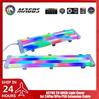 ASYNC 5V ARGB Light Cover for 24Pin/8Pin PSU Extension Cable, 120/88 LED Beads Support SignalRGB/OpenRGB