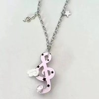 Sweater Chain Musical Note Necklace Millennium Style Ancient Design Y2K Sweater Chain Handmade Craft Sweet Theme