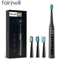 Fairywill elektryczna soniczna szczoteczka do zębów USB Charge FW-507 akumulatorowe wodoodporne elektroniczne szczoteczki do zębów głowice zamienne dla dorosłych