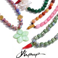Yhpup Arrivals Fashion Natural Stone Beads Chain Necklace High Quality Stainless Steel Handmade Jewelry for Women