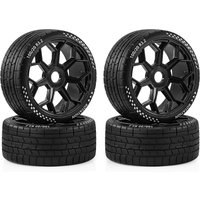High-Speed RC Tire Wheels 4PCS for 1/7 ARRMA Infraction FELONY Limitless, Fits FSRC Model GT 1/8 HuanNao X3GT, 17mm Hex Hub On R