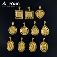 Arabic Islamic Fashion Pendant 18k Gold Plated Ayatul Kursi Jewelry Dubai Luxury Vintage Necklace Pendant Oman Women Party Gift