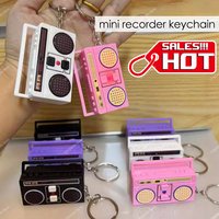 Mini Radio Recorder Creative Funny Toys Bag Classical Hanging Ornaments Keychain Couple Gifts Unisex Students