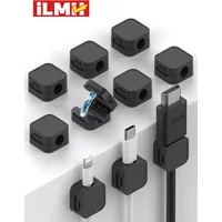 iLMH Non-magnetic Strong โCable Clips Adjustable Cord Holder, Adhesive Under Desk Mgmt Organizer, Home Office Car Wall Desktop