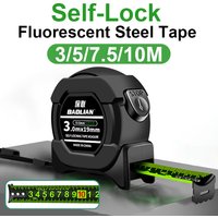 3/5/7.5/10M Self Locking Fluorescent Steel Tape Measure High Precision Metric Measuring Tape Wear-resistant Widened Meter Ruler