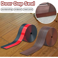 1-4Roll 1m/39.37in Height Flexible Door Holding Strip Soft Rubber Under Door Gasket Adhesive Tape Dustproof Windproof Stripping