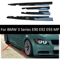 Side Skirts For BMW 3 Series E90 E92 E93 MP Style Gloss Black Carbon Texture Side Splitter Rocker Panel Car Body Kit Trim Covers