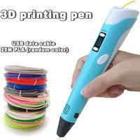 Electronic 3D Printing Pen 25MPLA Long Thread Children's 3D Graffiti Drawing Tool Drawing Smart Toy DIY Christmas Birthday Gift
