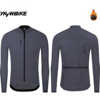 YKYWBIKE Herren Fahrradjacke 10-20 ° C Wasserdichte, winddichte Fahrrad-Windjacke, Wärme, Fleece, Rennradjacke, Fahrradbekleidung