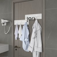 No Drilling Bathroom Wall Pegboard Heavy Duty Hanging Organizer for Hair Dryer Towels Bath Balls Cleaning Supplies