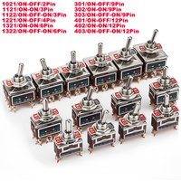 High Current Toggle Switch 2/3/4/6/8/9/12Pin Self Reset/Self-locking Switch Copper Pin 32A 250VAC Push Button Switch