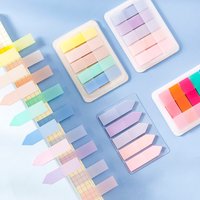 1 PC PET Transparent Index Sticker Morandi Sticky Note Sticker Sticky Note 5 * 20 Office Accessories Sticky Notes