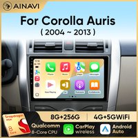 Ainavi Auto-Multimedia-Player für Toyota Corolla E140/150 Auris E180 2004-2013 Carplay Android Auto Radio Autoradio 4G DSP 2 Din