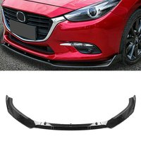 Front Bumper Spoiler Lip For MAZDA 3 Axela Mazda3 2014-2018 Carbon Fiber Look/Gloss Black Lower Guard Plate Splitter Board Blade