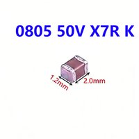 100pcs 0805 50V SMD Thick Film Chip Multilayer Ceramic Capacitor 1pF-47uF 0.1 0.22 10NF 100NF 1UF 2.2UF 4.7UF 10UF 1PF 6PF