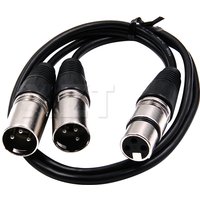 50cm XLR Female Double Male Audio Line XLR CANNON Female Two Male 3 PIN Audio Cable XLR Y-Split Male 3P Cannon Spliter Converter