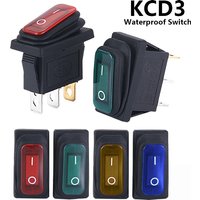 KCD3 1pcs 5pcs 3 Pin 12V 220V LED Light 20A On/Off Rectangular Long Rocker Switch Waterproof IP67 Car Dashboard Ship Type