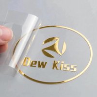 50pcs Personalized Sticker Logo Shiny Gold Custom Stickers Design 3D UV DTF Transfer Stickers Wedding Labels Company Brand Name