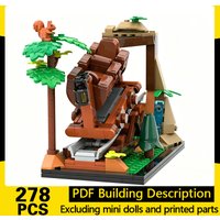 City Street View Model MOC Building Bricks Seven Dwarf Train Ride Modular Technology Gifts Holiday Assemble Children Toys Suit