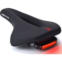 Selle de vélo de route et de montagne, respirante et souple avec coussin de feu arrière d'avertissement, en PU, avec chargeur USB, pour le cyclisme et la course