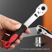 【LM】1/4inch Ratchet Wrench Reversible Ratchet Quick Releases 1/4 Ratchet Handle For Home Improvement Auto Vehicle Bicycle Repair