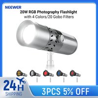 NEEWER BASICS 20W RGB Photography Flashlight with 4 Colors/20 Gobo Filters,49.95Wh Battery, 6300K Portable LED Spotlight