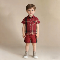 Summer Kids Chidren Clothing Set Casual Boys Suit Short Sleeve Shirt and Pants 2 PCs Clothes Suit