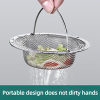 Slim Profile Stainless Steel Sink Drain Screen, Ideal-for Modern Kitchens, Prevents Clogs from Cooking Waste and Hair