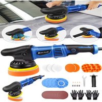BRIEFNESS Dual Action Car Polisher 6-Speed Dual Action Polisher Kit, Car Furniture Buffing Professional, w/Pads,Paint Correction