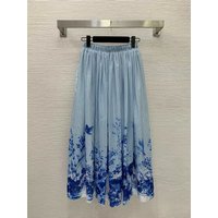 French-style luxurious ink wash butterfly print loose-fitting drawstring full-length pure cotton elegant half-length dress