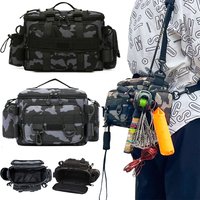 Fishing Bag Single Shoulder Carp Fishing Tackle Bags Holdall Sea Fishing Bag Camouflage Outdoor Carryall Bag Hiking Travel Pack