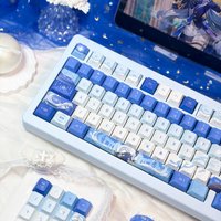 137 Keys Genshin Impact Keycaps ăăȘăŒă Furina Key Cap Anime Keycap ăăăă PBT DYE-Sub Cherry Profile for Made68 Mad68 Wooting 60