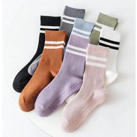 1-3pairs Non Slip Yoga Socks Long Grip Socks for Women Sticky Pilates Workout Socks for Home Gym Breathable Anti Skid Fitness