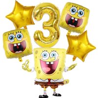 SpongeBob SquarePants Boy Birthday Balloon Set Cartoon Aluminum Foil Digital Balloon Pack Baby Shower Ball Girl Birthday Gift