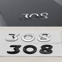 New 3D ABS Logo 308 Emblem for 308 SW GT Line GTI T9 T7 P5 Accessories Chrome Black Car Letters Sticker Rear Trunk Badge