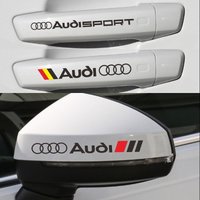 Car Door Handle Decoration Sticker Wiper Rearview mirror Decal For Audi Sline A3 A4 B8 8P B9 8V B6 A5 B7 A1 A6 C6 Q3 Q5 C7 8I TT