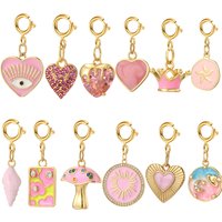Cute Love Hearts Starfish Snap Hook Golden Turtle Flower keychain DIY Earring Necklace Bracelet Charms for Jewelry Making 2025