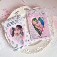 Girl Heart PVC Card Holder Kpop Idol 3 Inch Photocard Meal Card School ID Card Ins Storage Display Card Pouch Pendant