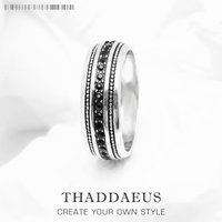 Black CZ Lane Ring,Europe Style Vintage Jewelry Fine Jewerly Gift For Men And Women In 925 Sterling Silver