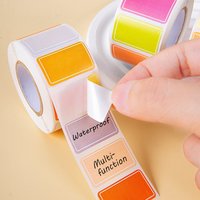 500-Piece Roll Waterproof Color-Coded Index Tabs - Vibrant Durable Sticky Labels for Organizing, Personalized Name Tags