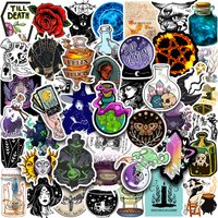 50Pcs Cool Art Gothic Magic Apothecary Witch Crystal Stickers Skateboard Motorcycle Car Laptop Funny Sticker Decal Kid Toy