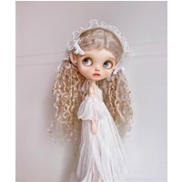 1PCS Retro style clothes blythe doll outfit one piece dress pure white 1/6 30cm(Fit for Pullip,Ob22/24/26, Licca)