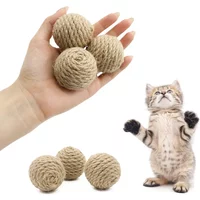 AliExpress eelhoe Natural Cotton Hemp Rope Ball Toy with Small Gravel Rollable for Cat Dog Interactive Entertainment Boredom Relief Teeth Cleaning